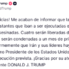 Trump asegura que Irán canceló la ejecución de ocho mujeres a petición suya
